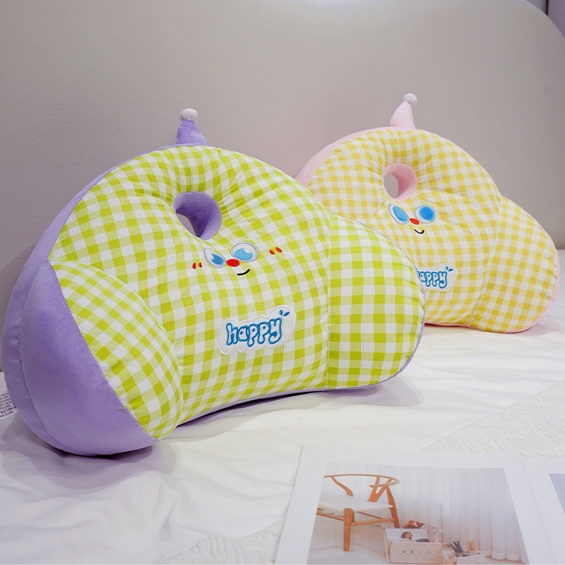 多巴胺格子抱枕靠垫女生宿舍椅垫护腰靠枕三角枕软包床上腰靠靠背