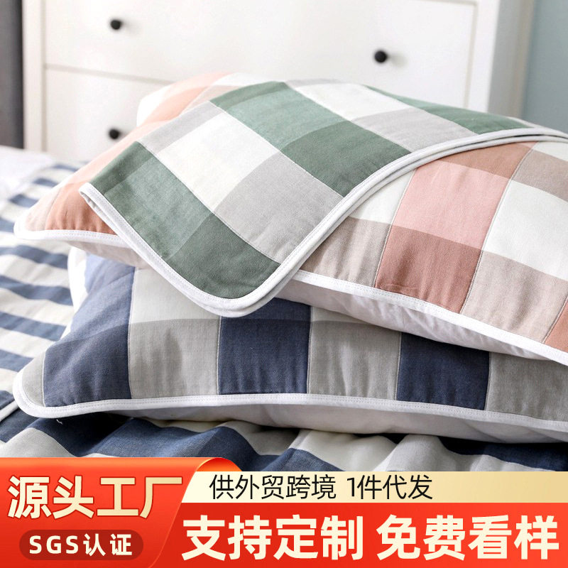 枕巾六层纱布卡通舒适透气儿童枕巾四季盖巾厂家