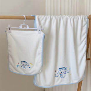 卡通毛巾可爱玉桂狗浴巾毛巾套装超柔软加厚吸水干发帽浴巾