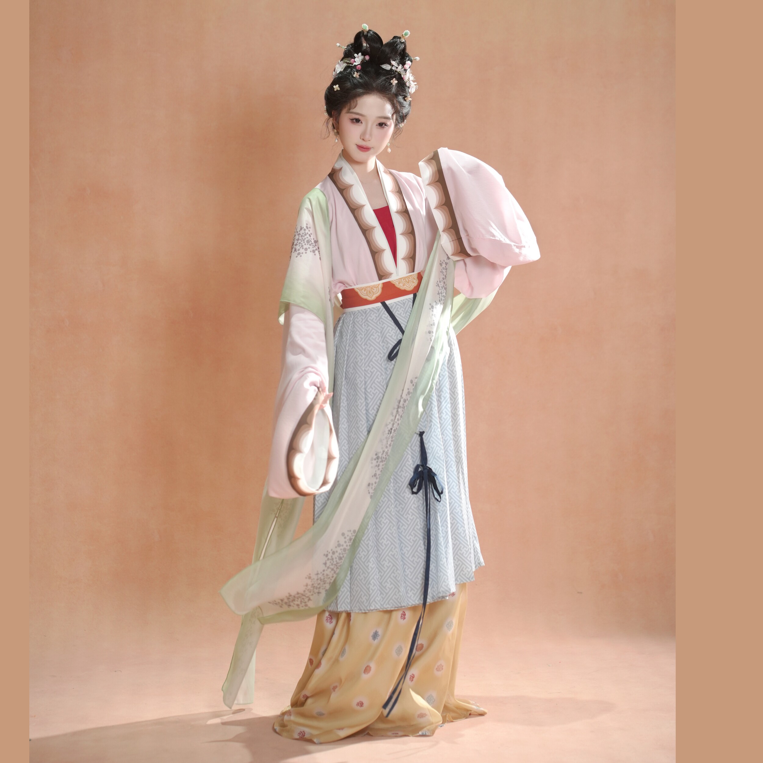 汉墨记复原仿古画仕女图百美图国风短衫褶裙围裳宋制神仙服汉服女