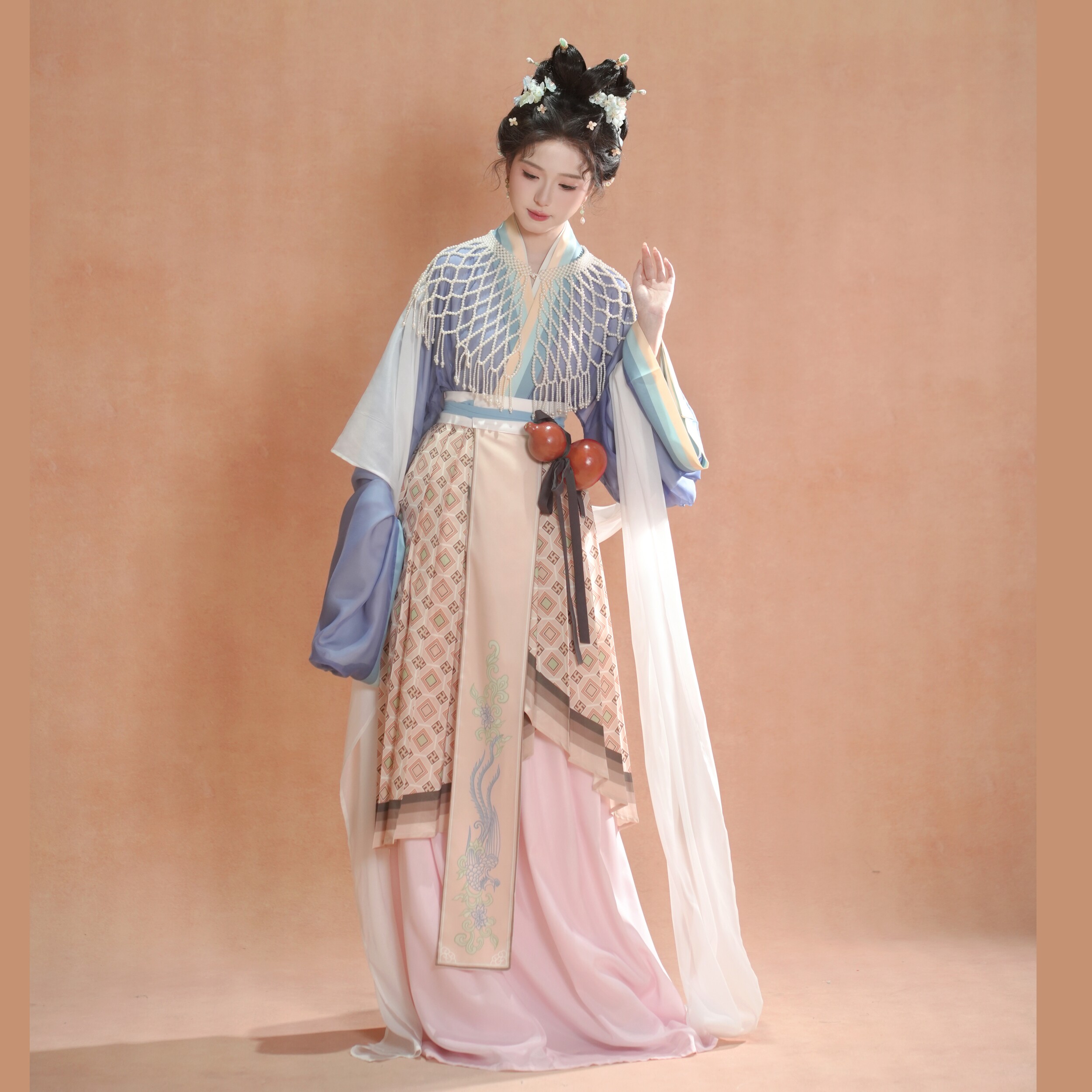 汉墨记复原仕女图国风仿古画南宋麻姑仙像褶裙围裳宋制神仙服汉服