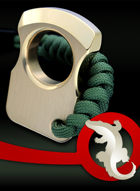 新黄铜石洗拉丝莫尔指虎户外野营防身破窗自驾防卫格斗EDC饿鱼金