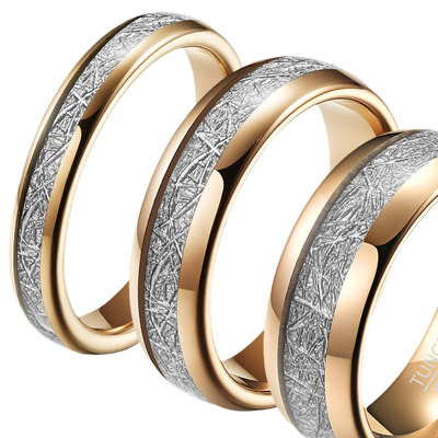 金色玫瑰情侣对戒ring男女钨钢