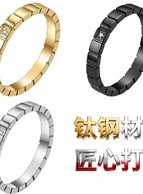 女戒尾戒小号5号ins小众镶钻钛钢