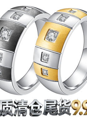 不锈钢戒指潮男饰品ring指环时