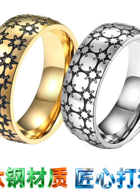 戒指文艺男士手饰钛钢滴油ring指