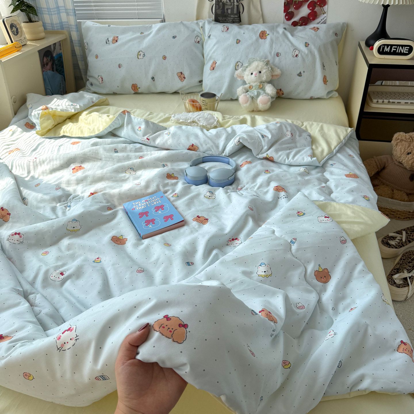hello kitty凯蒂夏凉被儿童卡通空调被女孩夏季可水洗KT1.5小清新