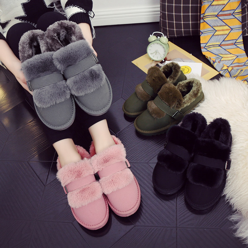 秋冬季加绒加厚保暖雪地靴棉鞋短靴女鞋平跟学生短筒马丁靴女靴子在类目 女鞋, 靴子中 - 来自Buy2taobao.com提供专业的淘宝代购服务