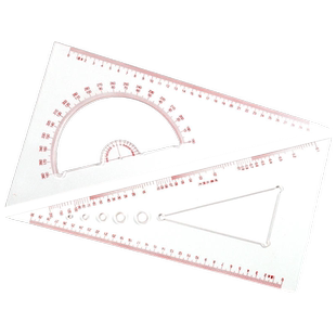 军绘航海战术三角板作战尺350MM绘图尺海图三角尺炮兵指挥军绘作战尺对数尺