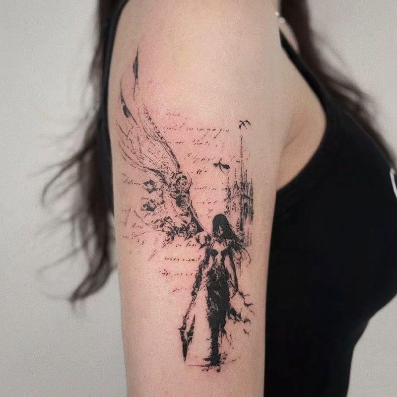 复仇女神防水半永久草本纹身贴纸