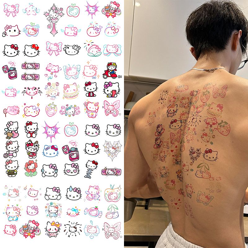HelloKitty纹身套餐贴纸彩色防水防汗持久仿真小清新甜酷男友花臂