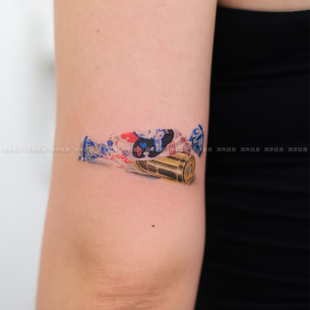 甜蜜的杀伤力 个性创意男女款彩色纹身贴ins风高级感花臂贴纸潮酷