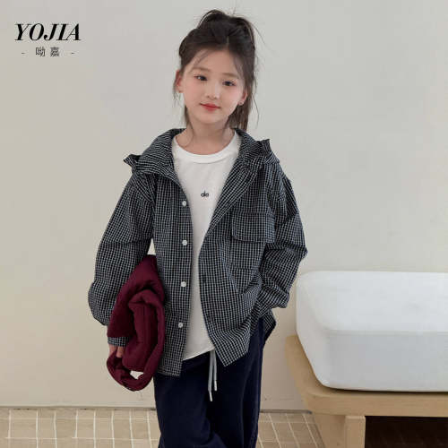 YOJIA女童连帽外套2025新款
