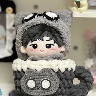 seventeen同款娃衣定制纯手工10厘米水泥猫芝麻圆酱卡套玩偶娃衣