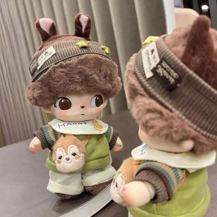 星趣绿野dimoo搪胶公仔娃衣酷盖斜肩背带裤labubu拉布布衣服套装