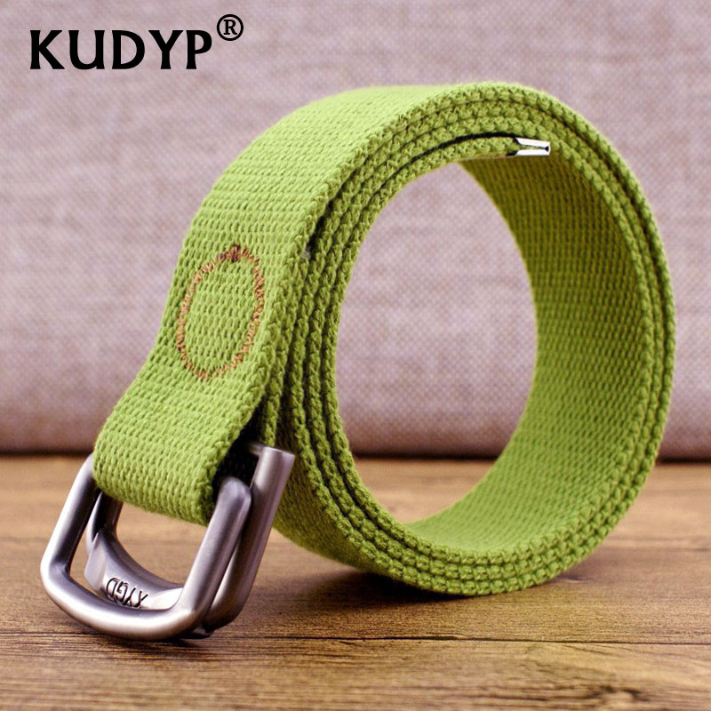 苹果绿休闲裤军训双环扣运动腰带