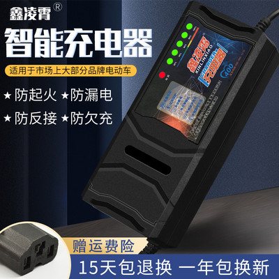 喜德盛自动关机智能电动车电瓶充电器48V12AH60V20AH72V30A通用款