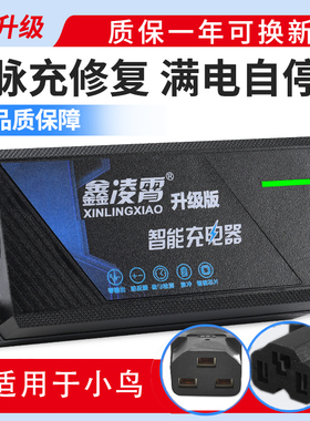 适用小鸟电动车电瓶充电器36V48V20AH60V64V72V20A12AH30AH三横