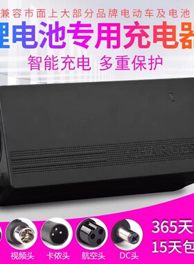 锂电池电瓶充电器36V42V2A36V3A4A5A小白助力平衡车哈雷折叠9ah12