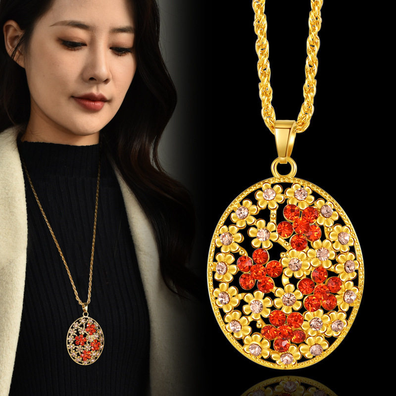 法国IDee秋冬长款毛衣链项链女时尚水晶个性气质吊坠 欧美饰品