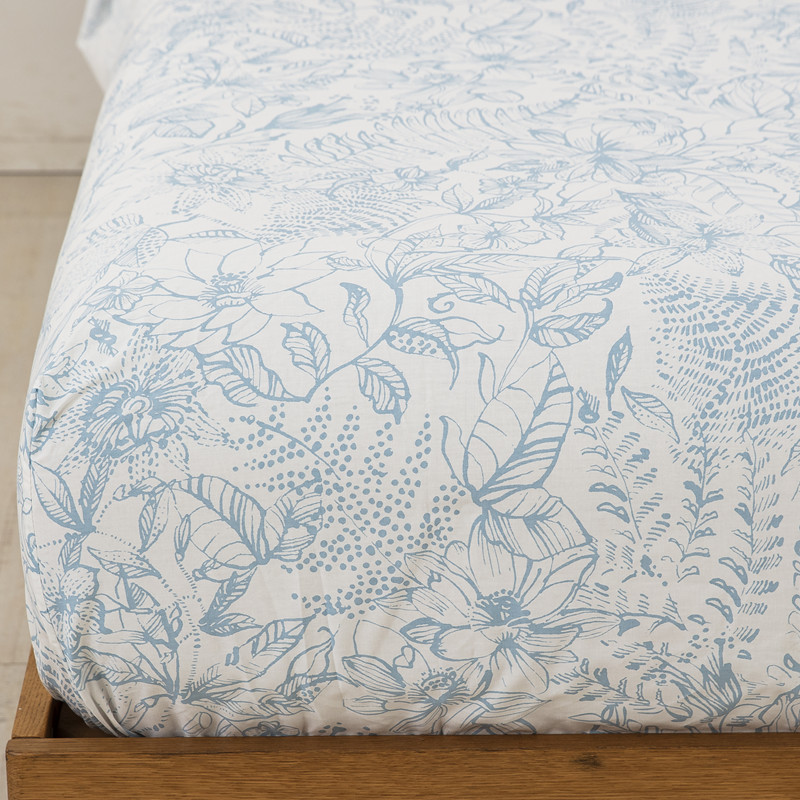 美标纯棉印花斜纹花卉床单床笠枕套单品特殊超大尺寸春夏全棉床品