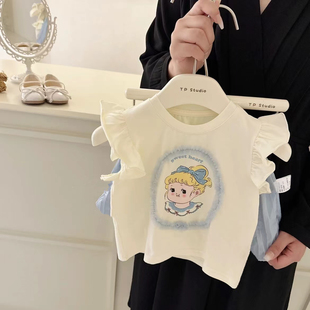 套装 儿童夏装 2025新款 上衣短裤 两件套 女宝宝洋气卡通短袖 女童夏季