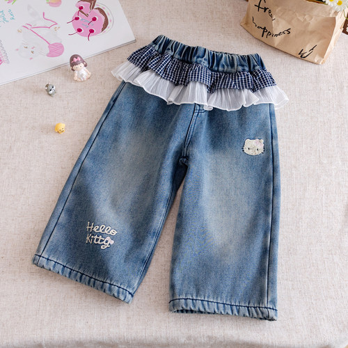 女童加绒牛仔裤秋冬款2025新款