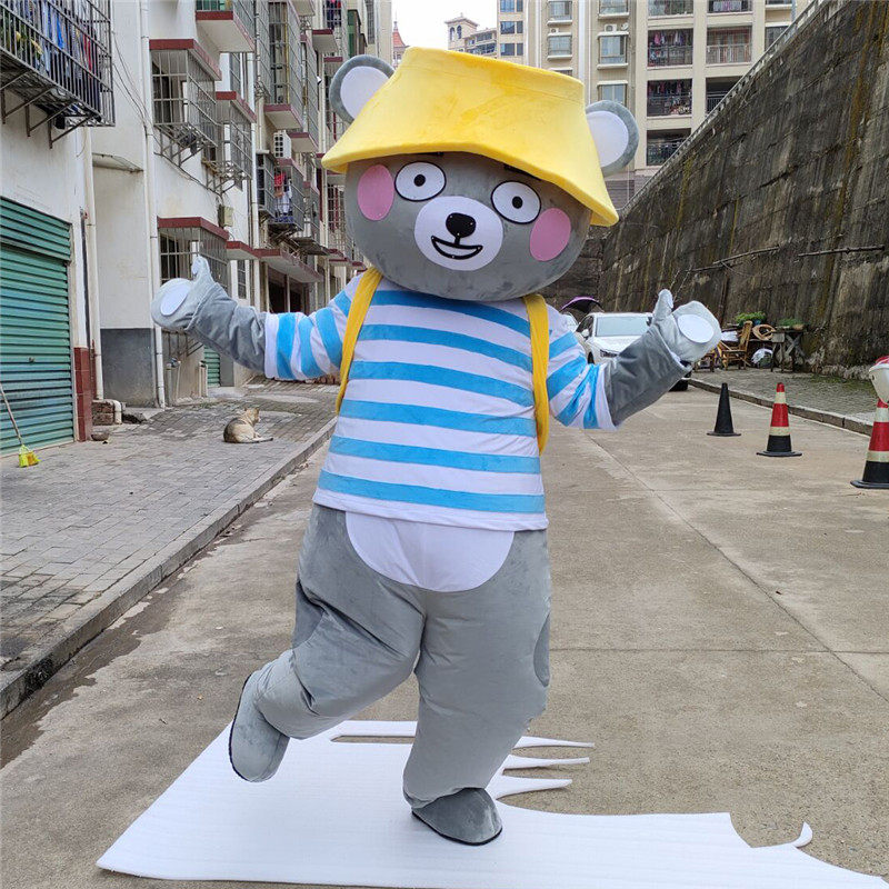 条纹熊布偶服定制小熊头套玩偶服公仔道具充气大胆熊卡通人偶服装