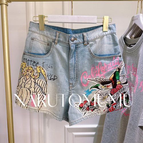 小姐姐全球购ED HARDY 刺绣拼贴 软薄款 牛仔中裤 女款26夏08
