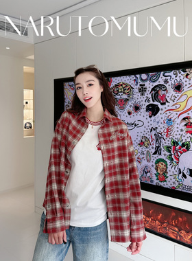 小姐姐全球购ED HARDY 水钻logo 格子衬衫 女款 26春03