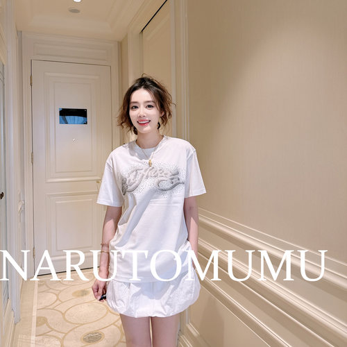 小姐姐全球购ED HARDY 重工满钻刺绣logo宽松大T恤 女款 25夏Z045