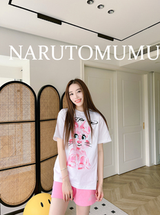 HARDY 女款 涂鸦可爱兔兔 宽松大T恤 24秋Z04 水钻 小姐姐全球购ED