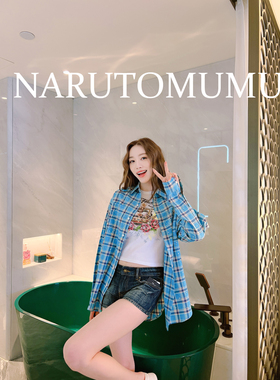 小姐姐全球购ED HARDY 经典logo 全钻 格子衬衫 女款24夏Z04