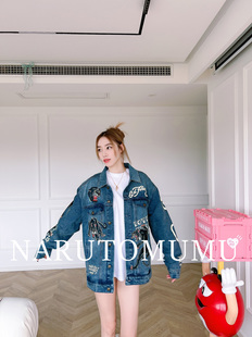 男款 小姐姐全球购ED 牛仔夹克 满身黑豹手绘涂鸦 23春Z04 HARDY