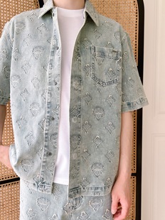 小姐姐全球购ED HARDY 经典老花 牛仔提花 衬衫外套 男款24夏Z045