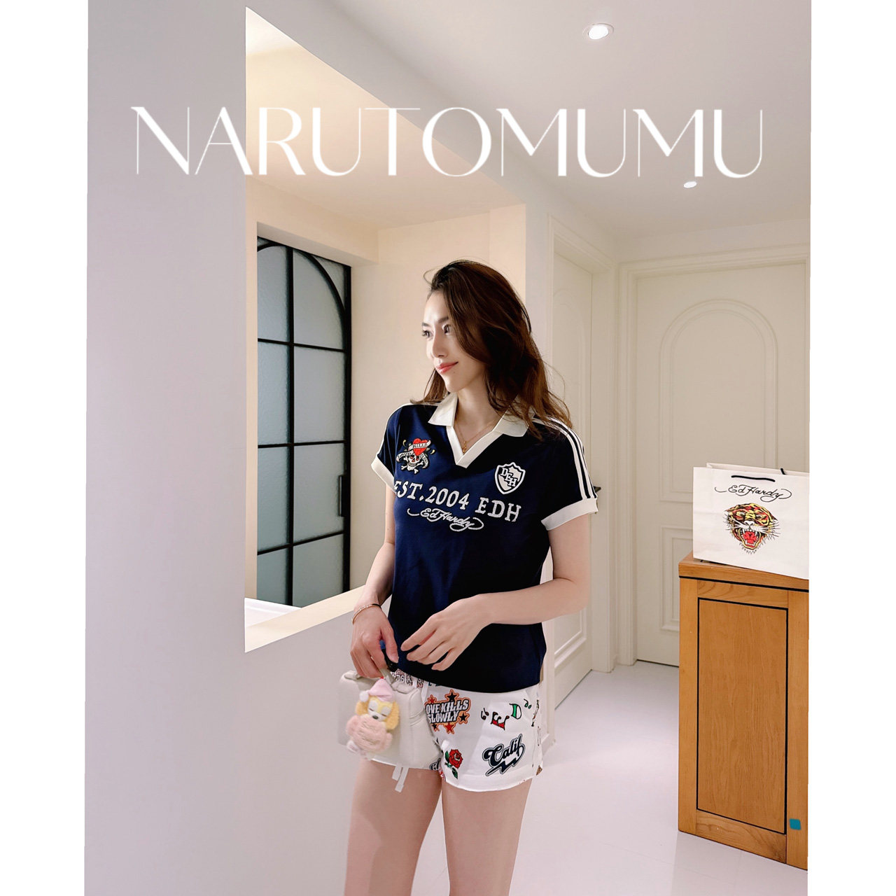 小姐姐全球购ED HARDY 经典骷髅 刺绣 气质 polo衫 女款 26夏06