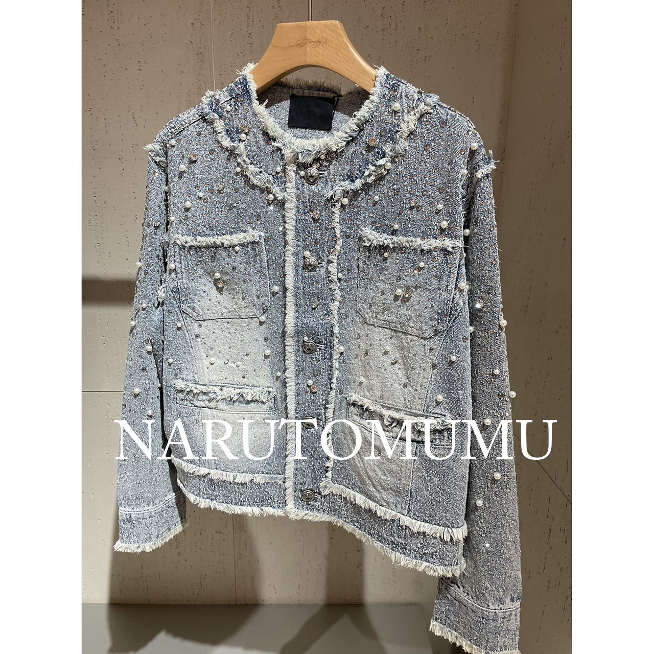 小姐姐全球购ED HARDY 重工满天星 小香风 牛仔外套 女款25冬03