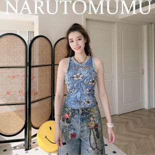 小姐姐全球购ED HARDY 水钻logo 满身印花 背心 女款 25夏Z04