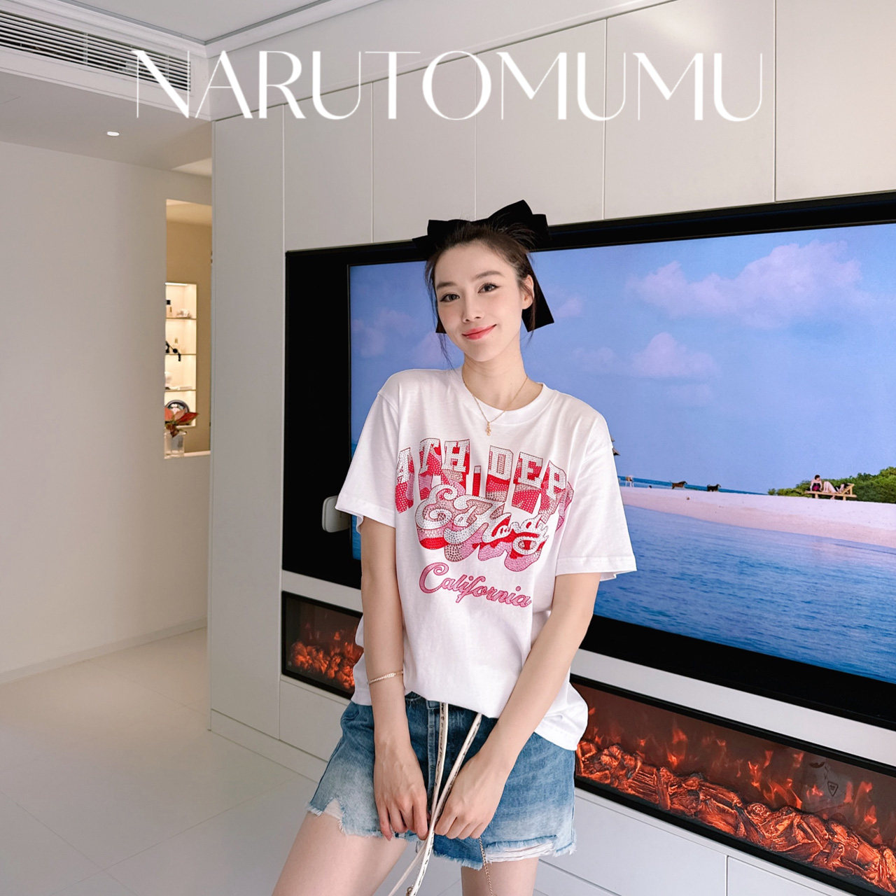 小姐姐全球购ED HARDY 满钻 迷彩印花 宽松大T恤 女款26夏02