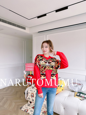 印花美潮水钻套头卫衣