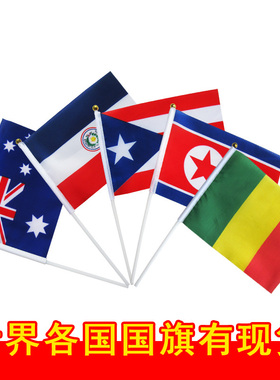 8号手摇旗世界各国小旗子小彩旗旗帜定做幼儿园小旗帜车载旗信号旗工地旗旅游旗运动手挥旗