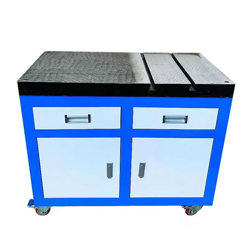 重型电动攻丝机平台攻牙机工作台伺服操作台钻孔钳工移动柜桌子