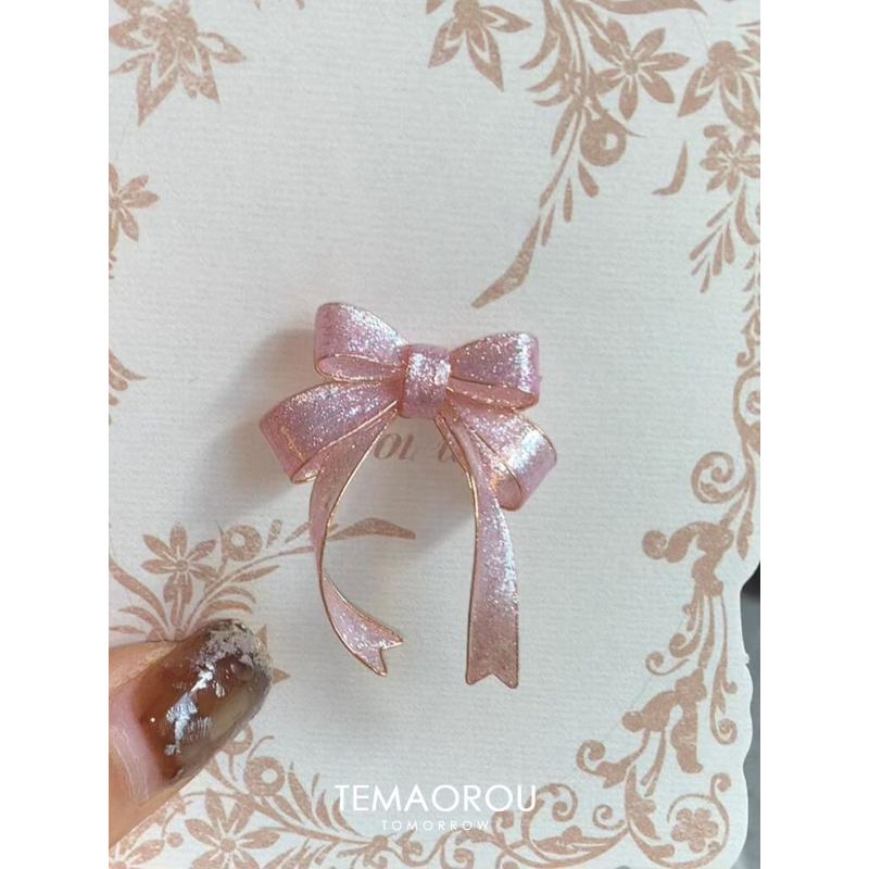 手作!绝美细闪粉绸缎感蝴蝶结飘带耳钉女甜美风精致百搭秋冬耳饰,饰品/流行首饰/时尚饰品新,耳钉,淘宝优惠券,粉丝福利购,淘宝优惠卷