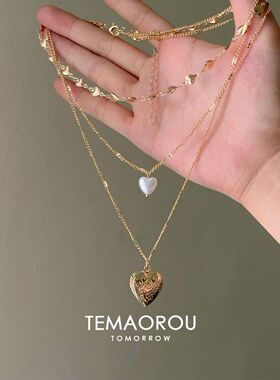 Vintage 古着「Locket Story」爱心锁骨链