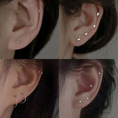 耳钉女2023新款 潮小众耳骨钉耳环养耳洞耳棒耳饰高级感