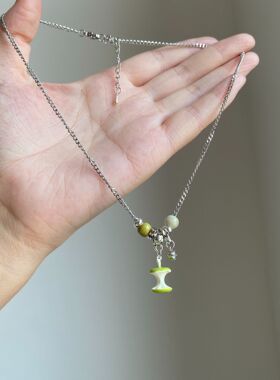 童趣甜美青苹果项链小众设计感2025新款时尚气质高级感锁骨链颈链