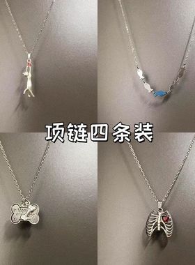 韩版流行项链可爱小猫咪吊坠锁骨链创意设计时尚潮流百搭吊坠