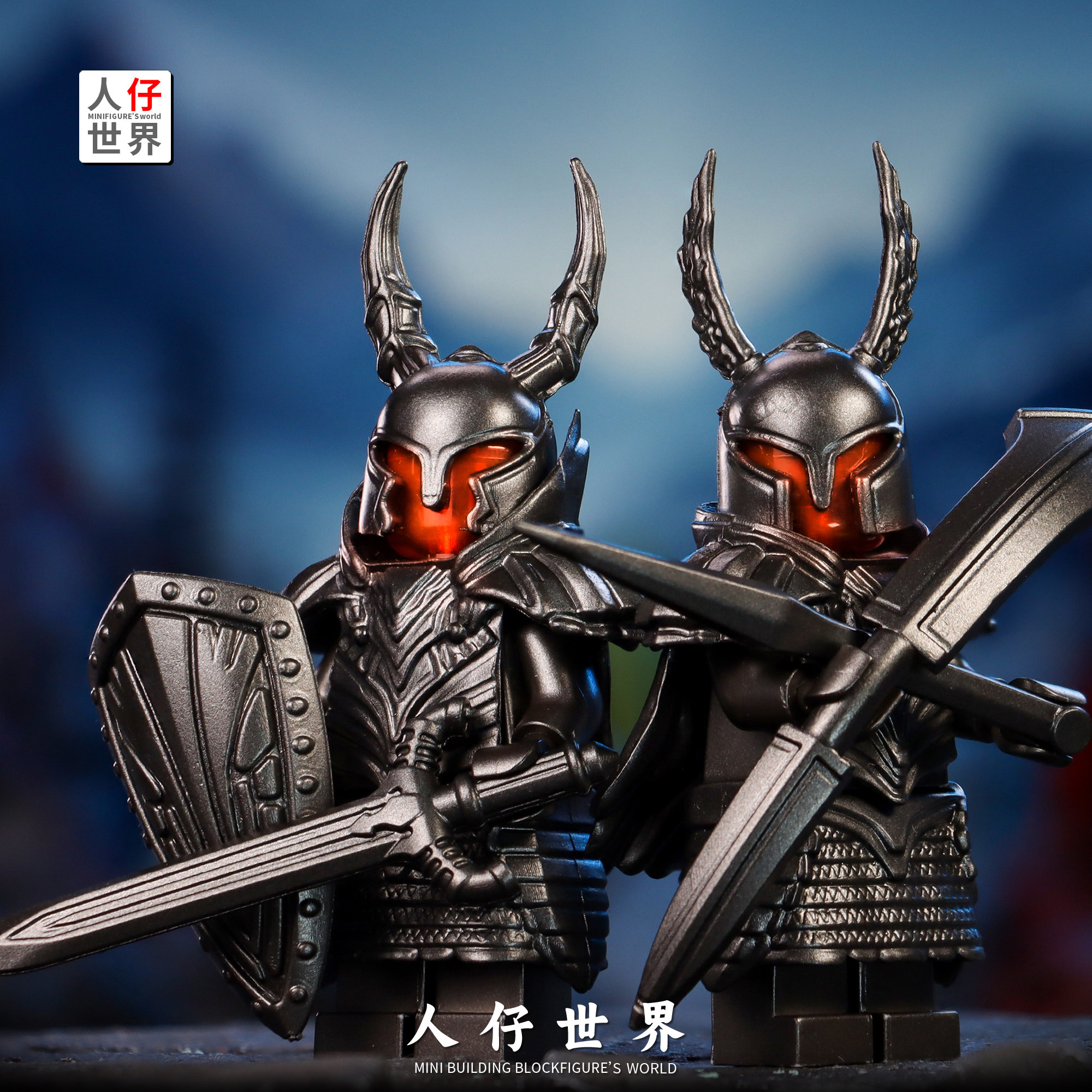 第三方中古武士黑暗黑骑士之魂军事积木人仔拼装男儿童益智小玩具