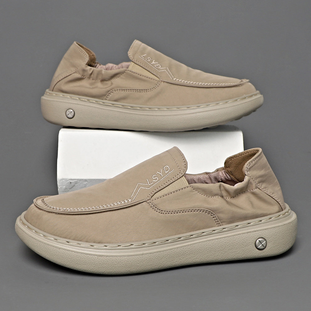 老北京布鞋韩版休闲鞋一脚蹬懒人鞋帆布鞋开车鞋男鞋透气春秋轻便