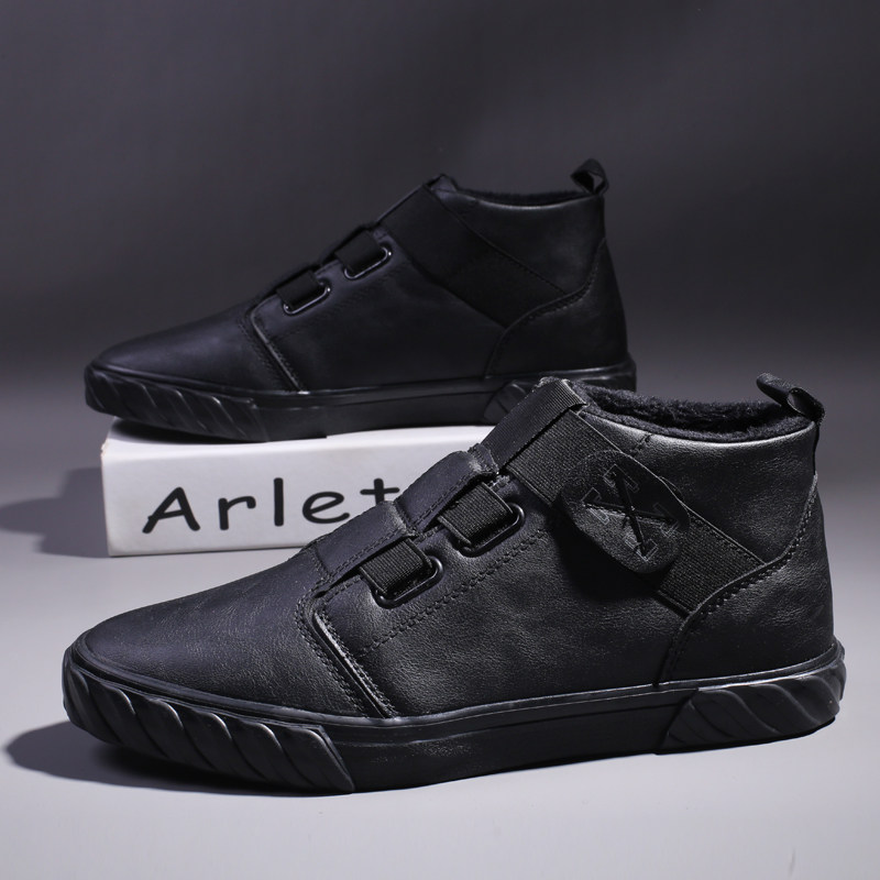 男鞋2025秋季新款加绒保暖棉鞋高帮鞋百搭休闲鞋子潮鞋皮鞋马丁靴